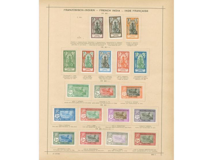 1893/1931, collection on 4 old album leaves, starting 1893 allegorie up to 1 fr. unused, some different, mainly fine.