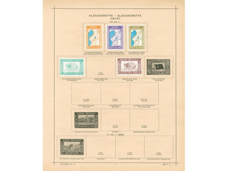 1919/40, Alexandretta collection on old album leaves, complete sets including postage due and mournig set, enclosed some Hata