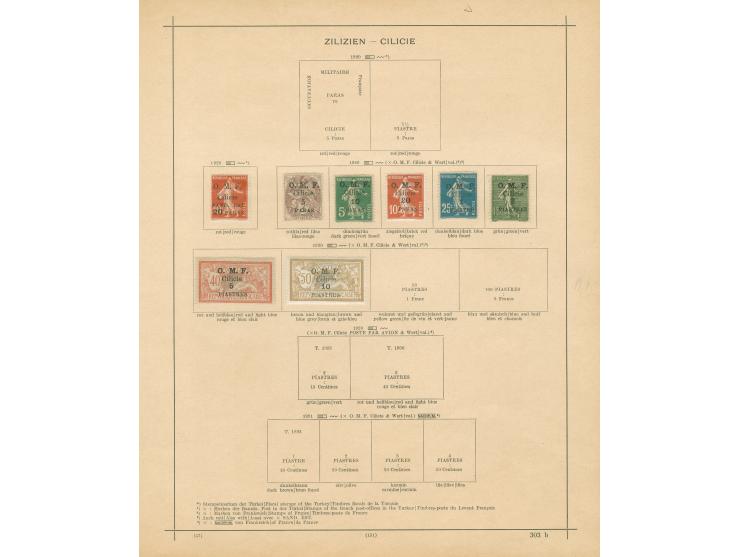 1919/40, Alexandretta collection on old album leaves, complete sets including postage due and mournig set, enclosed some Hata