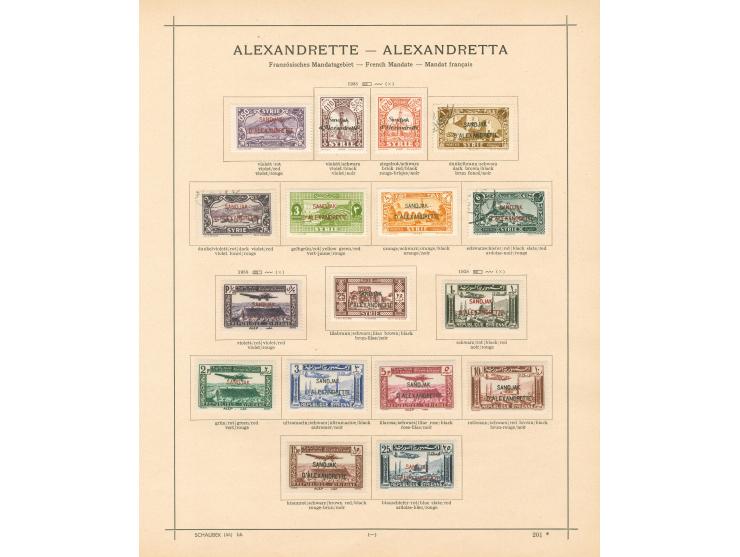 1919/40, Alexandretta collection on old album leaves, complete sets including postage due and mournig set, enclosed some Hata