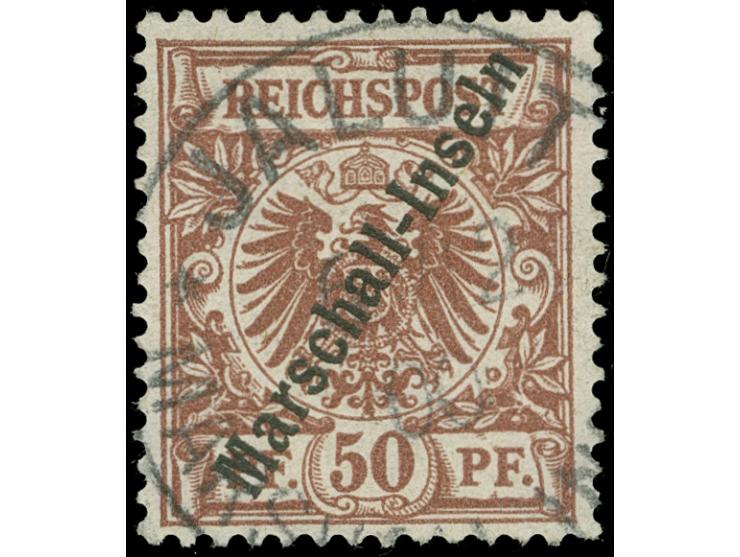 50 Pfg. mit 2. Stempel "JALUIT 6/12 00". Ein verkürzter Zahn, sonst einwandfrei. Signiert Mansfeld und Starauschek, Fotoattes