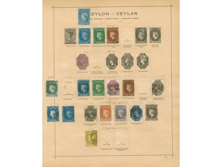 1857/1930, collection mint and used on 8 old album leaves, starting SG 2, 3, 5 and a good range of perforated Chalon Heads to
