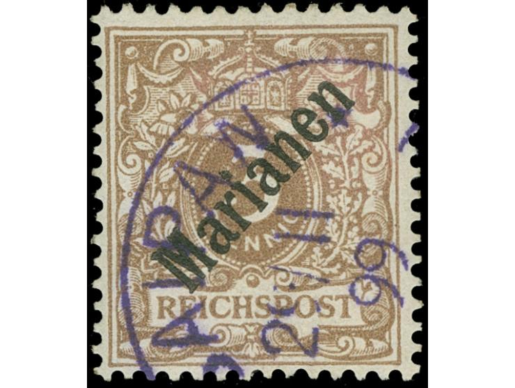 3 Pfg. mit sauberem violetten Stempel "SAIPAN 29/11 99". Unten unauffällige kleine Nachzähnung, sonst einwandfrei. Signiert G
