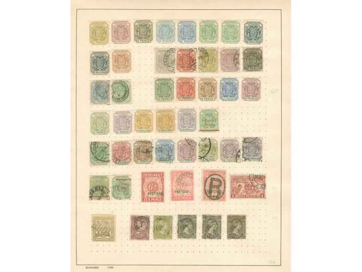 1875/1907, collection on three album leaves unused and used, overprinted issues, good cancellations, postage due, as usual so