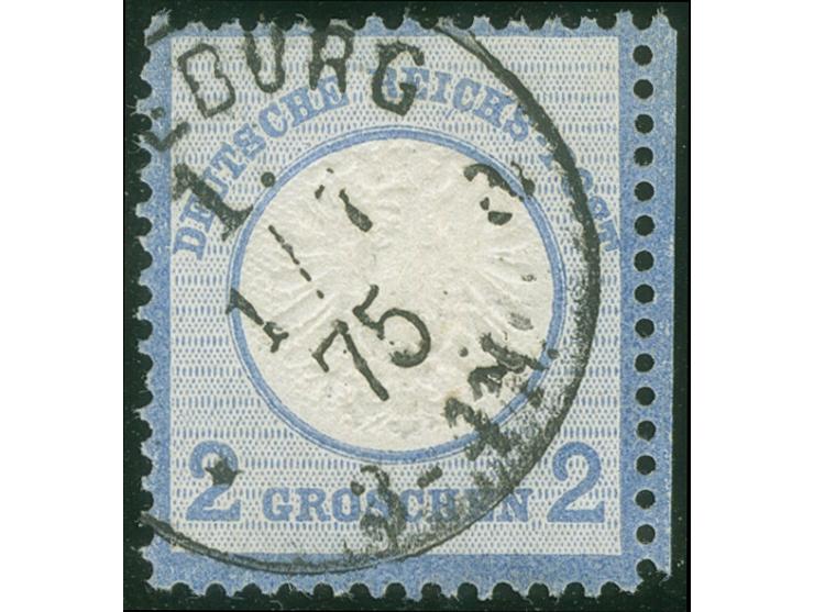 “MAGDEBURG 1*a 1.7.75” klarer Teilabschlag auf großer Schild 2 Gr. grauultramarin. Die farbfrische Marke ist gut geprägt, übl