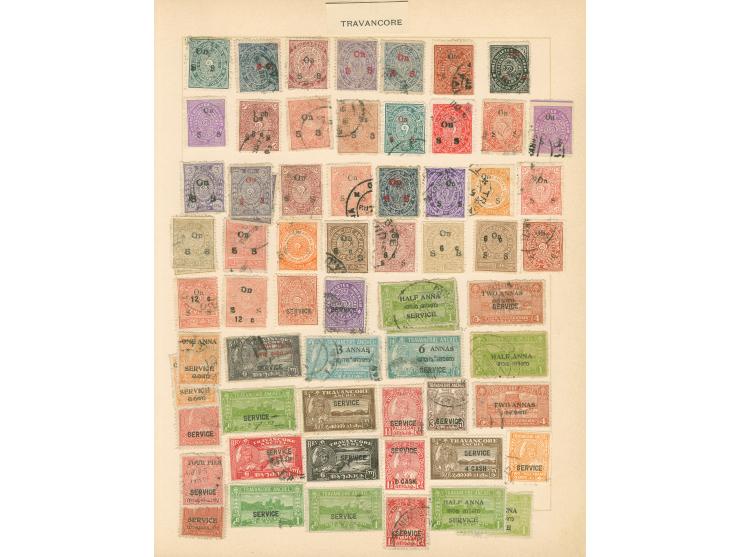 1870/1940 (ca.), unused and used collection, including a selection of Travancore with overprinted issues, Indore, Nabha, Jhal
