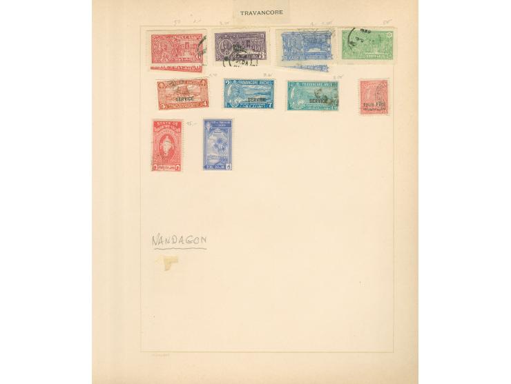1870/1940 (ca.), unused and used collection, including a selection of Travancore with overprinted issues, Indore, Nabha, Jhal