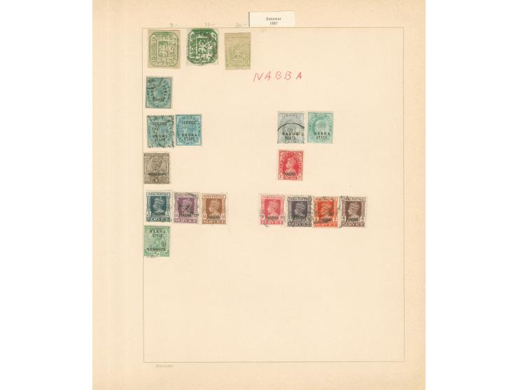 1870/1940 (ca.), unused and used collection, including a selection of Travancore with overprinted issues, Indore, Nabha, Jhal