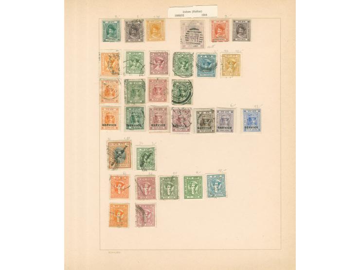 1870/1940 (ca.), unused and used collection, including a selection of Travancore with overprinted issues, Indore, Nabha, Jhal