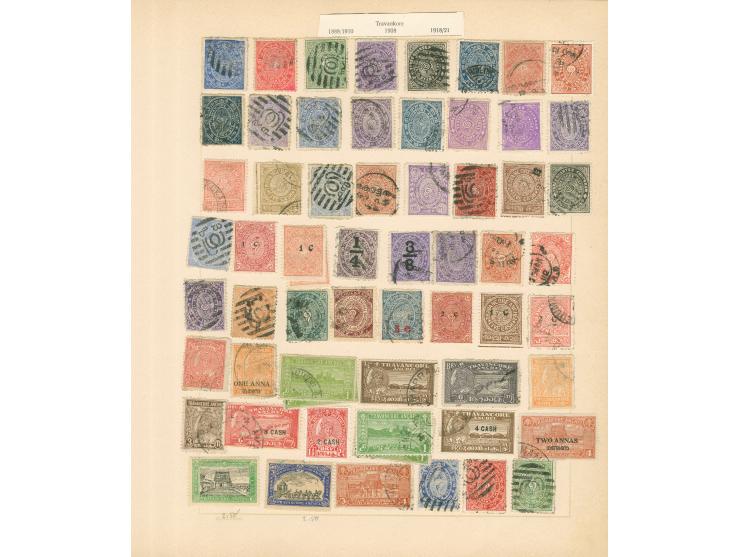 1870/1940 (ca.), unused and used collection, including a selection of Travancore with overprinted issues, Indore, Nabha, Jhal