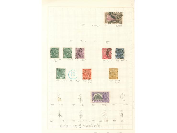 1855/1950, India &amp; Ceylon: mostly used collections, starting India 4 a. black 1855 (SG 55), on 13 old album pages, few di