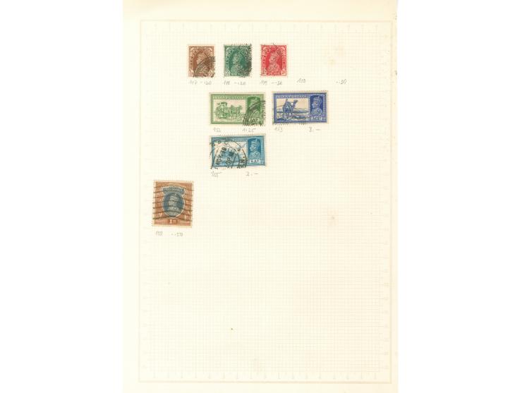 1855/1950, India &amp; Ceylon: mostly used collections, starting India 4 a. black 1855 (SG 55), on 13 old album pages, few di