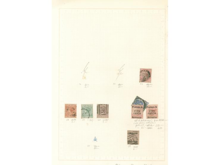 1855/1950, India &amp; Ceylon: mostly used collections, starting India 4 a. black 1855 (SG 55), on 13 old album pages, few di