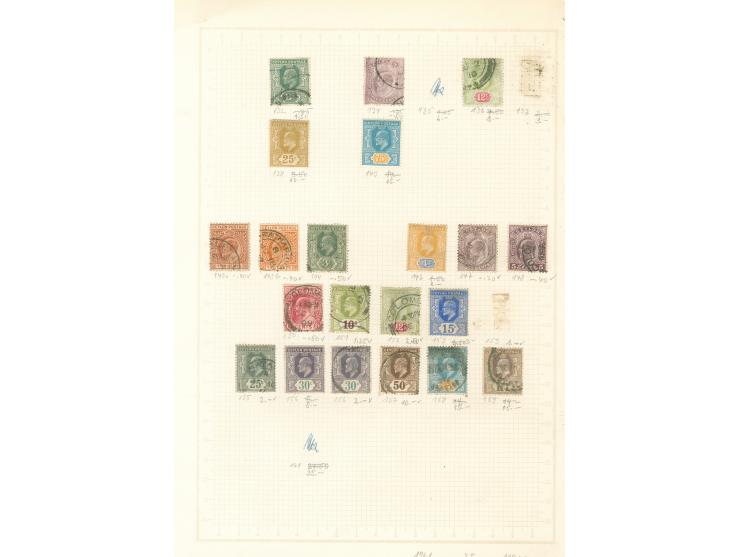 1855/1950, India &amp; Ceylon: mostly used collections, starting India 4 a. black 1855 (SG 55), on 13 old album pages, few di