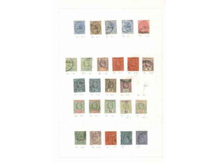 1867/1930, collection starting 2 c. on 1 a. deep brown, mainly used, including $5 green and blue (SG 50), enclosed Johore, on