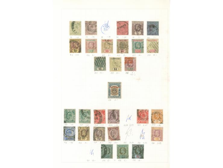 1867/1930, collection starting 2 c. on 1 a. deep brown, mainly used, including $5 green and blue (SG 50), enclosed Johore, on