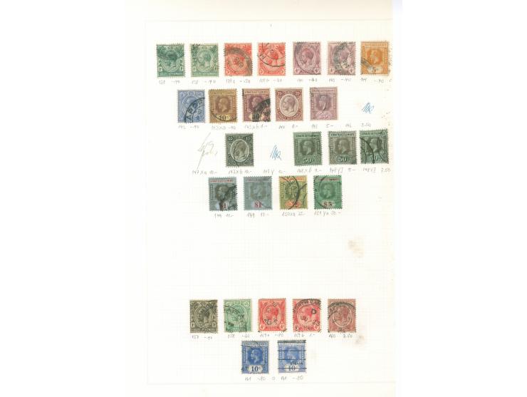 1867/1930, collection starting 2 c. on 1 a. deep brown, mainly used, including $5 green and blue (SG 50), enclosed Johore, on