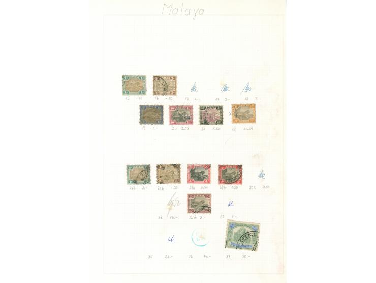 1867/1930, collection starting 2 c. on 1 a. deep brown, mainly used, including $5 green and blue (SG 50), enclosed Johore, on