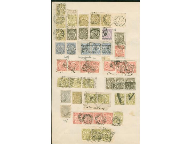 1878/93, little collection on three old album pages, including SG 175-186, all used, few different.