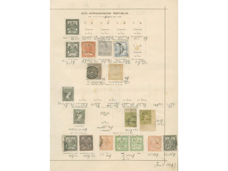 1878/93, little collection on three old album pages, including SG 175-186, all used, few different.
