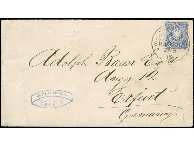 1890/1901, Krone/Adler 20 Pfg. dunkelultramarin als portogerechte Einzelfrankatur auf Fernbrief mit Absenderstempel “ANZ &amp