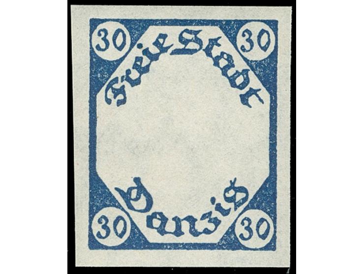 1921, Wappen 30 Pfg. ohne Mittelstück, ungezähnt, postfrisch