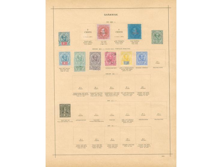 1871/1912, Sarawak &amp; Brunei: collection on 4 album pages, used and unused, early overprints, mainly fine.