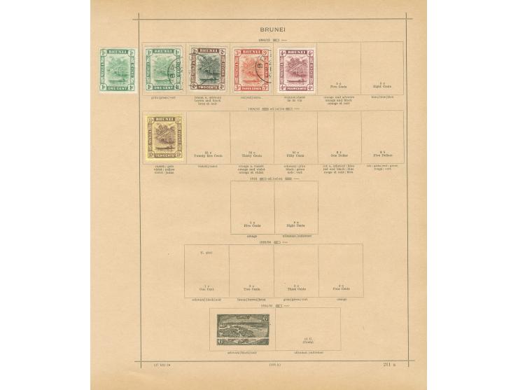1871/1912, Sarawak &amp; Brunei: collection on 4 album pages, used and unused, early overprints, mainly fine.