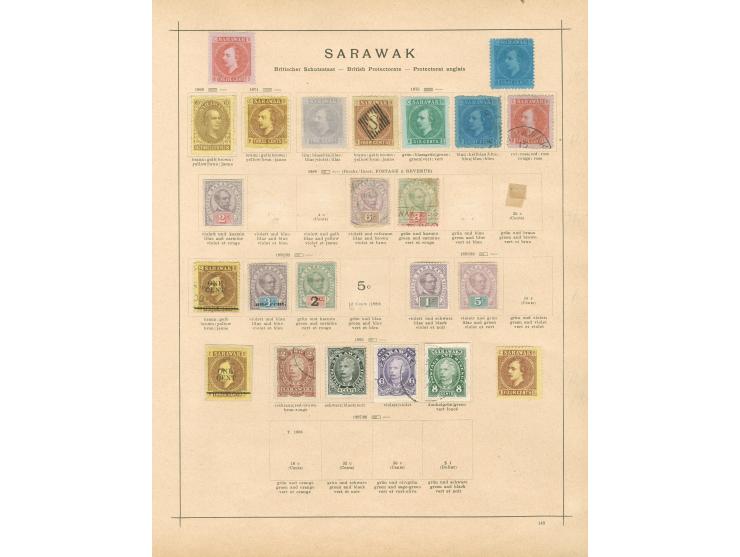 1871/1912, Sarawak &amp; Brunei: collection on 4 album pages, used and unused, early overprints, mainly fine.