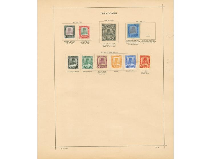 1884/1925, Malay States: Perak, Selangor, Sungei Ujong, Trengganu, collection on 6 album pages, used and unused, Selangor ver