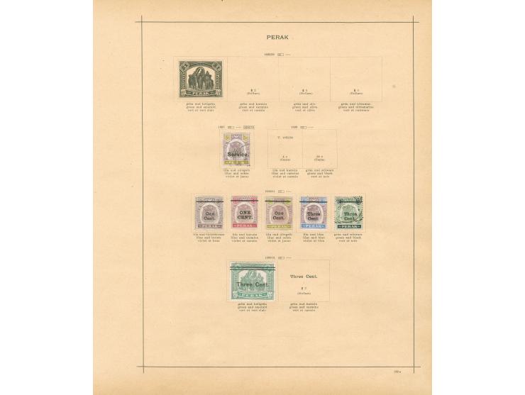 1884/1925, Malay States: Perak, Selangor, Sungei Ujong, Trengganu, collection on 6 album pages, used and unused, Selangor ver