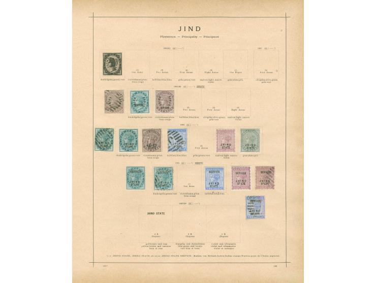 1886/1910, collection on 3 album pages unused and used, service overprints, mainly fine.