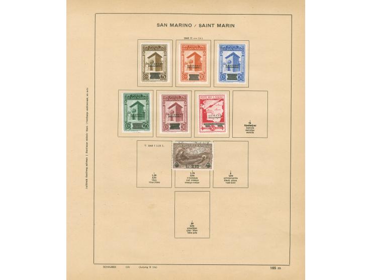 1877/1950, collection on 18 album pages, unused and used, including Mi.100-104, 125-30, 140, P60, mainly fine.
