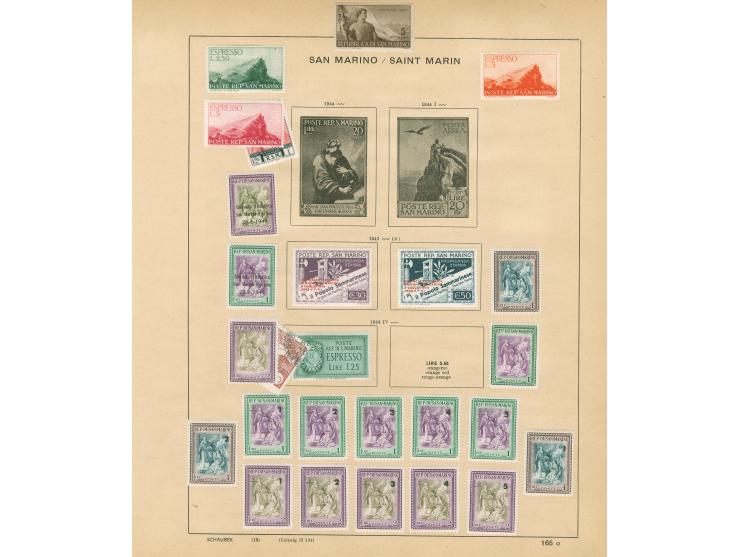 1877/1950, collection on 18 album pages, unused and used, including Mi.100-104, 125-30, 140, P60, mainly fine.