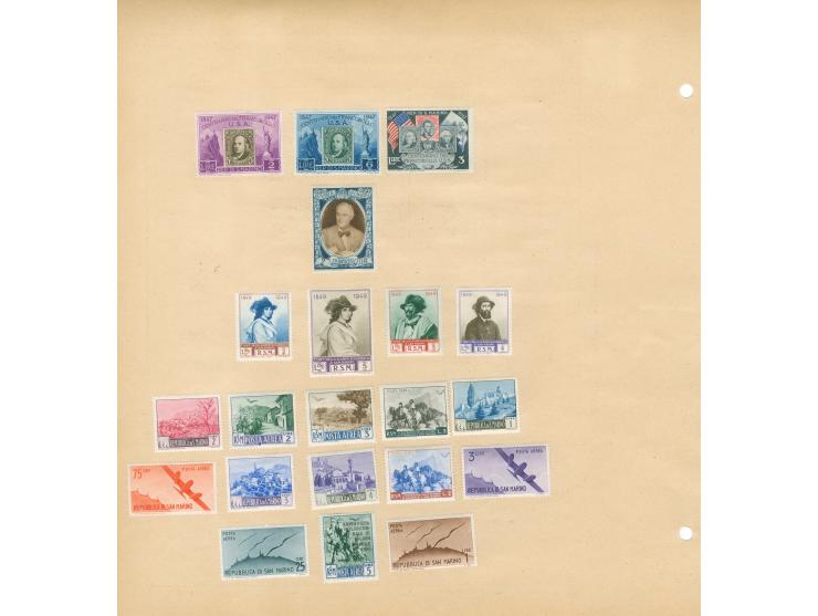 1877/1950, collection on 18 album pages, unused and used, including Mi.100-104, 125-30, 140, P60, mainly fine.