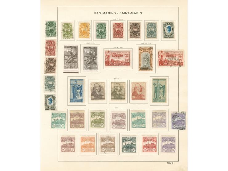 1877/1950, collection on 18 album pages, unused and used, including Mi.100-104, 125-30, 140, P60, mainly fine.