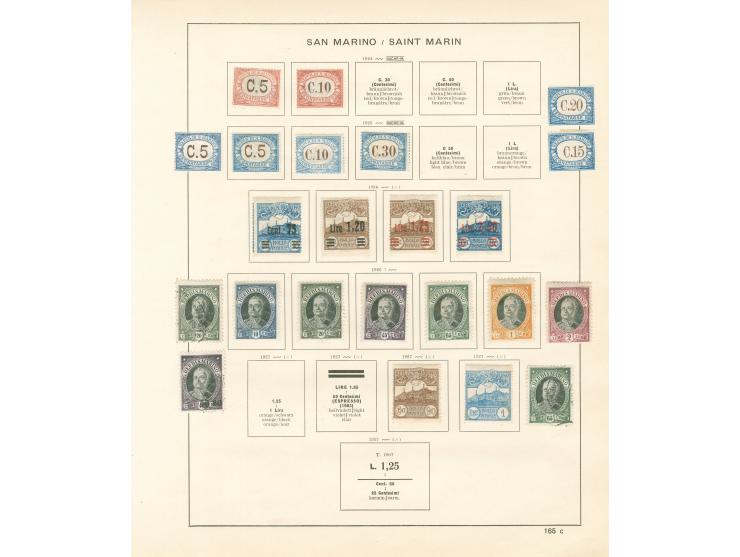 1877/1950, collection on 18 album pages, unused and used, including Mi.100-104, 125-30, 140, P60, mainly fine.