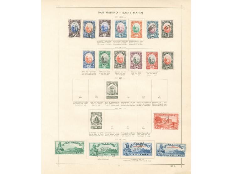 1877/1950, collection on 18 album pages, unused and used, including Mi.100-104, 125-30, 140, P60, mainly fine.