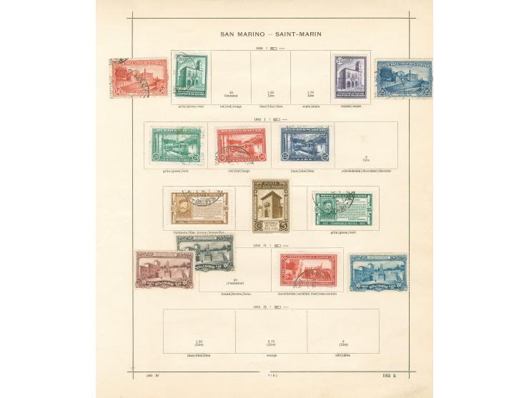 1877/1950, collection on 18 album pages, unused and used, including Mi.100-104, 125-30, 140, P60, mainly fine.