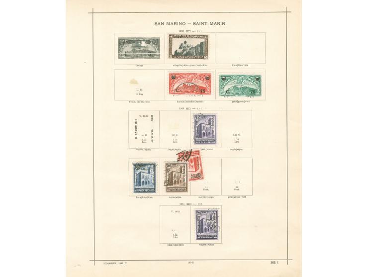 1877/1950, collection on 18 album pages, unused and used, including Mi.100-104, 125-30, 140, P60, mainly fine.