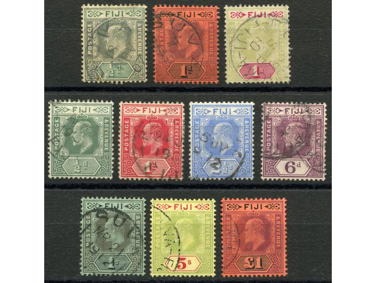 1904/12, KEVII watermark change to Multiple Crown CA, set of three values (½ d., 1 d. and 1 s.) and the 1906/12 set of seven 