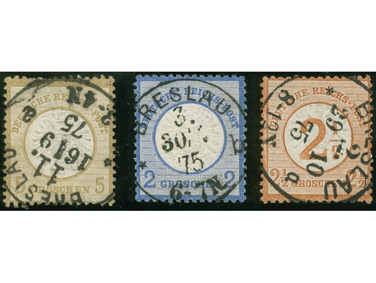 “BRESLAU 2*a 29.10.75”, “BRESLAU 3*b 30.6.75” &nbsp;und “BRESLAU 11*a 16.9.75”, drei klare und fast kpl. Abschläge auf großer