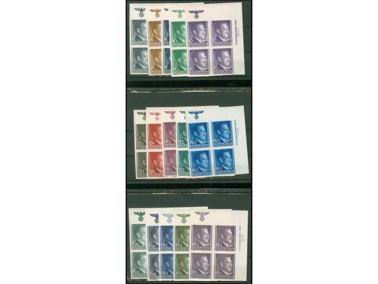 1941/43, Adolf Hitler 2 Gr.- 1,60 Zl., ungezähnt, oberer rechter Eckrand-Vierer, postfrisch, teils kleine Mängel ansonsten ta