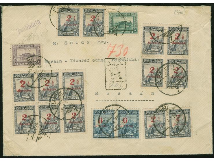 1930, Latin Characters overprinted issue: 2½ krs. on 5 krs. and 6 krs. on 10 krs. stamps performing a very high rate of 60 kr