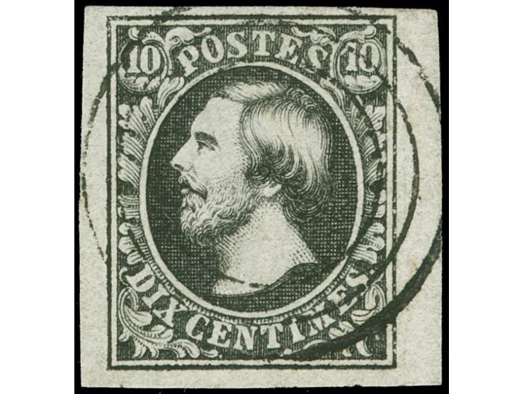 Clervaux, target cancel on 1852, 10 c. black, clear to very large margins. Certificate Böttger BPP (2018)
