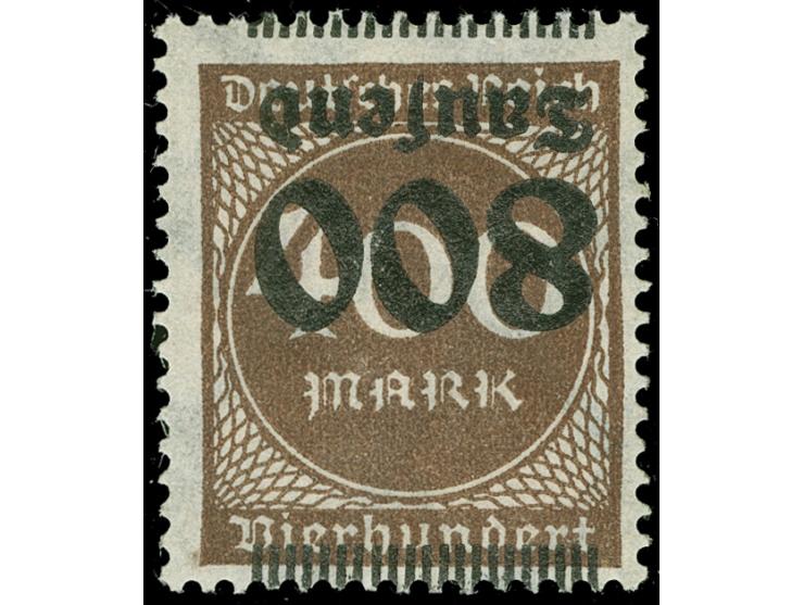 1923, 800 Tausend auf 400 Mark braun, kopfstehender Aufdruck, postfrisch, tadellos, sign. Peschl&nbsp;