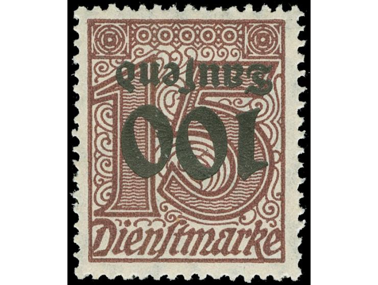 1923, 100 Tausend auf 15 Pfg. braun, kopfstehender Aufdruck, postfrisch, tadellos, sign. Köhler&nbsp;