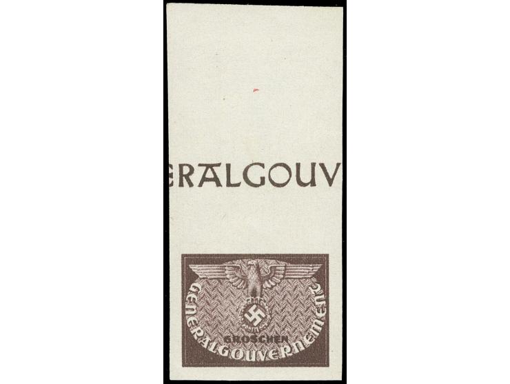 1940, Dienstmarken im Kleinformat, 6 Gr. schwarzlila, ungezähnter Probedruck ohne Werteindruck, postfrisch, tadellos, sign. J