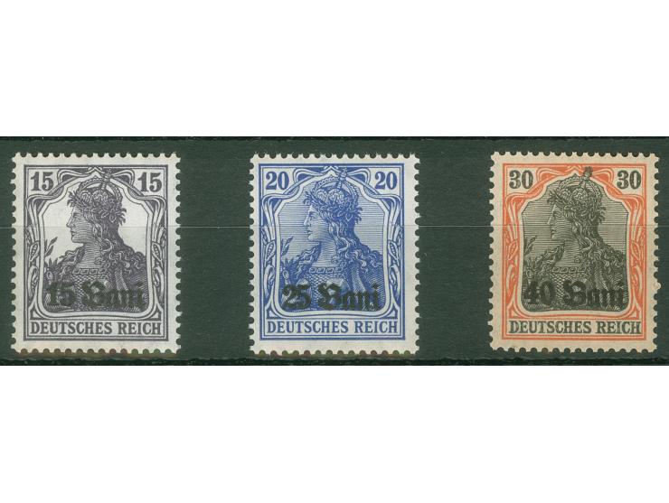 1917, nicht ausgegebene 15 Pfg. - 30 Pfg. Germania ohne Aufdruck, postfrisch, tadellos, je doppelt sign. Mikulski&nbsp;