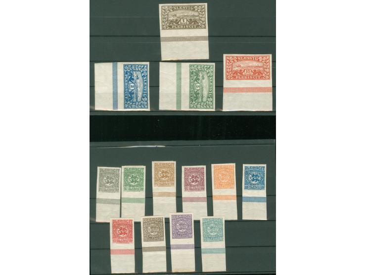 1920, Wappen und Landschaft, 2 ½ Pfg. bis 10 M., kompletter Satz ungezähnte Probedrucke, einheitlich vom Unterrand, ungebrauc